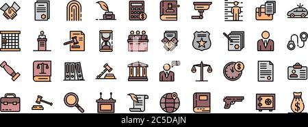 Icônes d'avocat vecteur plat Illustration de Vecteur