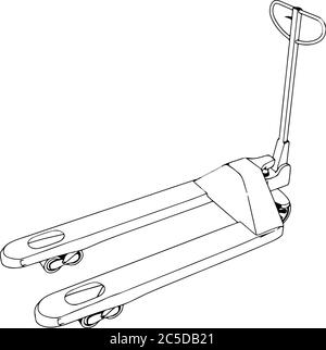 esquissez le vecteur du transpalette sur un fond blanc Illustration de Vecteur