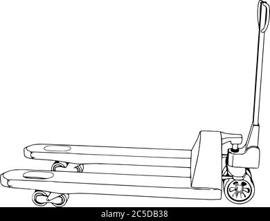 esquissez le vecteur du transpalette sur un fond blanc Illustration de Vecteur