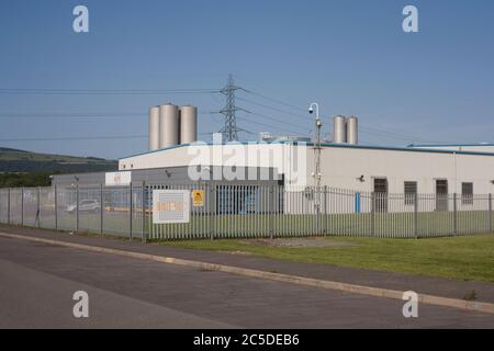 RPC Tedeco Gizeh, fabricant de tasses en plastique, usine de Kenfig Banque D'Images