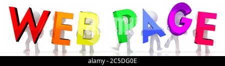 Page Web - lettres colorées - illustration 3D Banque D'Images