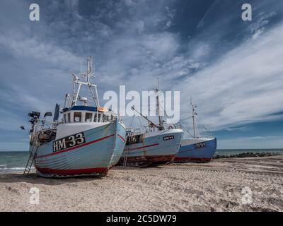 Tailleurs côtiers à la plage de Thorup, dans la partie ouest du Danemark Banque D'Images