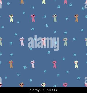 joli chatons sans couture vector simple motif Illustration de Vecteur