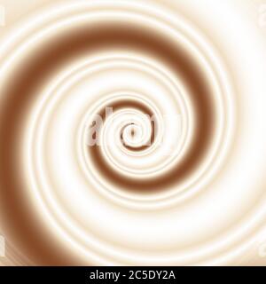 Double tourbillon - blanc et brun, café et lait. Arrière-plan vectoriel. Pour la conception alimentaire - yaourt, lait, etc Illustration de Vecteur