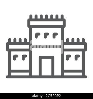 Le temple Salomon en ligne de jérusalem, icône, religion et hébreu, signe juif de tabernacle, graphiques vectoriels, un motif linéaire sur fond blanc. Illustration de Vecteur