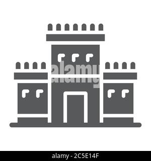 Temple Salomon à jérusalem glyphe icône, religion et hébreu, signe juif tabernacle, graphiques vectoriels, un motif solide sur fond blanc. Illustration de Vecteur