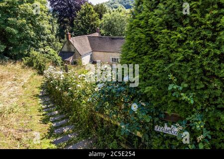 'Rosebank' dans le village de Cotswold Slad, Gloucestershire UK - La maison d'enfance de Laurie Lee, auteur de "Rosie avec cidre'. Banque D'Images