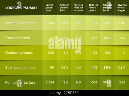 Modèle de disposition de table multi-usage avec beau design plié - version verte Illustration de Vecteur