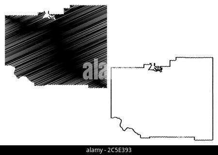 Comté de Benewah, Idaho (comté des États-Unis, États-Unis d'Amérique, États-Unis, États-Unis, États-Unis) carte illustration vectorielle, scribble croquis carte de Benewah Illustration de Vecteur