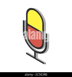 Isométrique de l'icône microphone sur fond blanc. Illustration vectorielle. SPE 10. Illustration de Vecteur