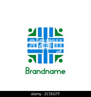 Logo médical croisé, isolé sur fond blanc. Illustration de Vecteur