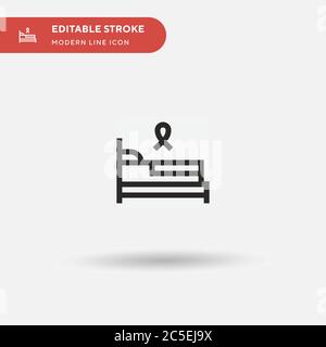 Icône de vecteur simple de lit. Modèle de conception de symbole d'illustration pour l'élément d'interface utilisateur Web mobile. Pictogramme moderne de couleur parfaite sur contour modifiable. Icônes de lit pour votre projet d'entreprise Illustration de Vecteur