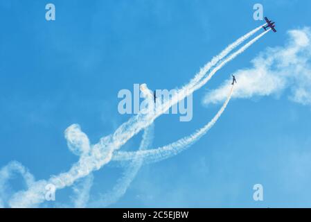 Région de Moscou - 21 juillet 2017 : spectacle aérien au salon international de l'aviation et de l'espace (MAKS) à Zhukovsky. Banque D'Images