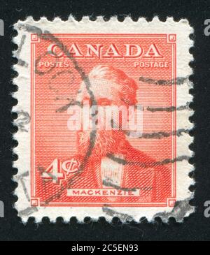 CANADA - VERS 1952 : timbre imprimé par le Canada, indique Alexander Mackenzie, vers 1952 Banque D'Images