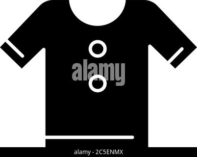 T-shirt noir symbole glyphe Illustration de Vecteur