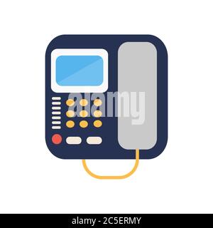 Téléphone à bouton-poussoir sur fond blanc. Illustration vectorielle de style plat tendance. Illustration de Vecteur