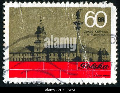 POLOGNE - VERS 1971 : timbre imprimé par la Pologne, montre le château royal, Varsovie, vers 1971. Banque D'Images