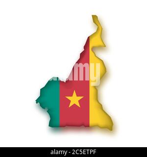 Carte drapeau Cameroun Illustration de Vecteur