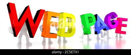 Page Web - lettres colorées - illustration 3D Banque D'Images
