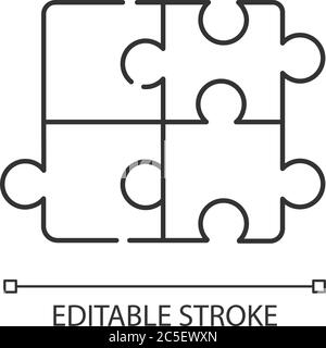 Icône de puzzle linéaire Illustration de Vecteur