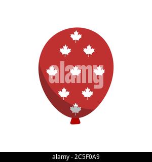 Ballons brillants avec Fête du Canada dans un style plat tendance isolé. Illustration du vecteur de stock. Illustration de Vecteur