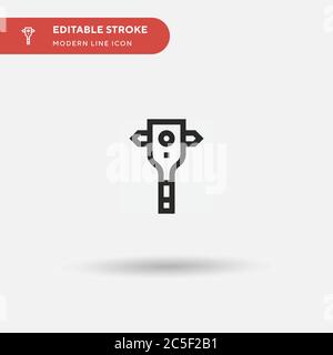 Icône vecteur simple de marteau en verre. Modèle de conception de symbole d'illustration pour l'élément d'interface utilisateur Web mobile. Pictogramme moderne de couleur parfaite sur contour modifiable. Icônes de marteau de verre pour votre projet d'entreprise Illustration de Vecteur