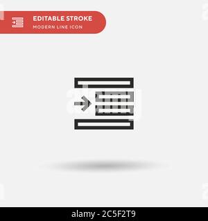Icône de vecteur simple retrait à droite. Modèle de conception de symbole d'illustration pour l'élément d'interface utilisateur Web mobile. Pictogramme moderne de couleur parfaite sur contour modifiable. Icônes de retrait à droite pour votre projet d'entreprise Illustration de Vecteur