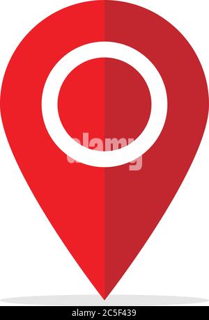 Goupille de localisation GPS pointeur rouge bouton de déplacement MarkerSymbol Illustration Vector Illustration de Vecteur