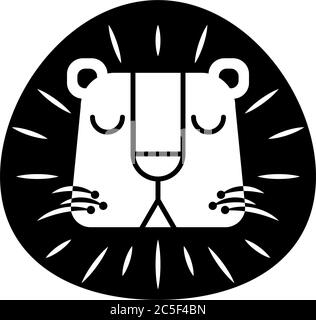 Illustration du dessin de coloriage de Black Lion Isolated Vector Zoo Wildlife Animal King Illustration de Vecteur