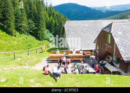 Sankt Barbara im Mürztal: montagne Hohe Veitsch (Veitschalpe), alp Schalleralm in Hochsteiermark, Steiermark, Styrie, Autriche Banque D'Images