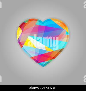 Cœur vectoriel à rayures de couleur Illustration de Vecteur