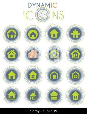 Icônes dynamiques d'accueil Illustration de Vecteur