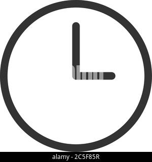 Horloge plate icône Minuterie bouton Illustration temps vecteur noir Illustration de Vecteur