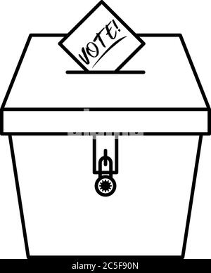 Bureau de vote icône jour de l'élection symbole de boîte de vote illustration vectorielle isolée sur fond blanc Illustration de Vecteur