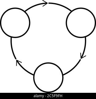 Icône de présentation du diagramme circulaire avec des flèches informations de progression sur les données illustration vectorielle isolée Illustration de Vecteur