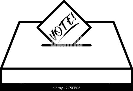 Bureau de vote icône jour de l'élection symbole de boîte de vote illustration vectorielle isolée sur fond blanc Illustration de Vecteur