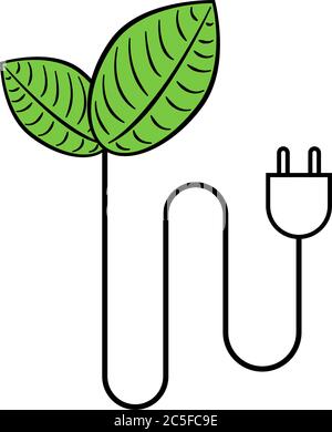 Fiche d'énergie verte icône énergie renouvelable et durable concept d'énergie écologique illustration vectorielle Illustration de Vecteur