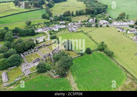 Vue aérienne de l'abbaye de Dundrennan Dumfries et Galloway Banque D'Images