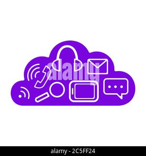 Nuage d'icônes de la série Office sur fond blanc. Illustration vectorielle de style plat tendance. Illustration de Vecteur