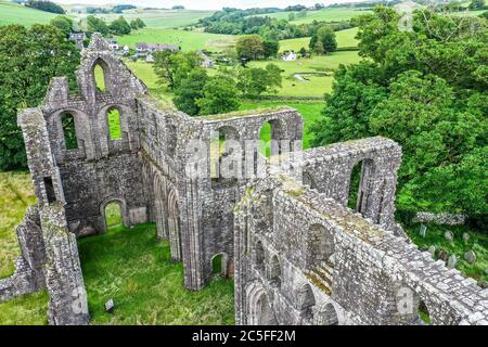 Vue aérienne de l'abbaye de Dundrennan Dumfries et Galloway Banque D'Images