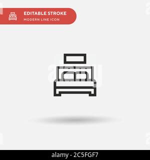 Double lit simple icône vecteur. Modèle de conception de symbole d'illustration pour l'élément d'interface utilisateur Web mobile. Pictogramme moderne de couleur parfaite sur contour modifiable. Double lit icônes pour votre projet d'entreprise Illustration de Vecteur