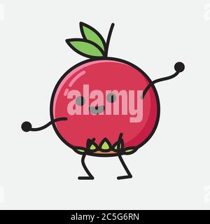 Illustration du joli personnage de la Mascot Vector aux fruits Ugni Illustration de Vecteur