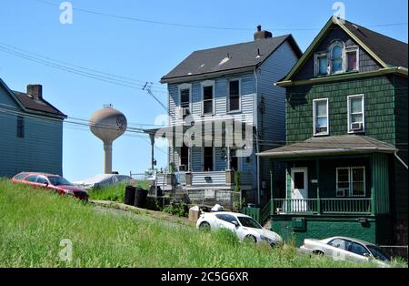 Ville historique de braddock Pa à 10 km en haut de la rivière de pittsburgh Banque D'Images