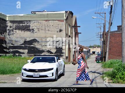 Ville historique de braddock Pa à 10 km en haut de la rivière de pittsburgh Banque D'Images