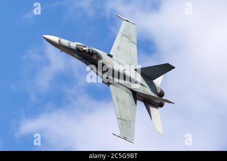 Royal Australian Air Force (RAAF) McDonnell Douglas F/A-18A avion de chasse multirôle Hornet A21-3 du 3 Escadron RAAF Williamtown. Banque D'Images