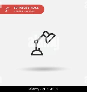 Icône de vecteur simple de lampe. Modèle de conception de symbole d'illustration pour l'élément d'interface utilisateur Web mobile. Pictogramme moderne de couleur parfaite sur contour modifiable. Icônes de lampe pour votre projet d'entreprise Illustration de Vecteur