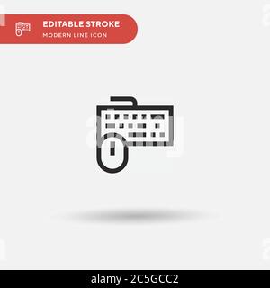 Icône de vecteur simple clavier et souris. Modèle de conception de symbole d'illustration pour l'élément d'interface utilisateur Web mobile. Pictogramme moderne de couleur parfaite sur contour modifiable. Icônes clavier et souris pour votre projet d'entreprise Illustration de Vecteur