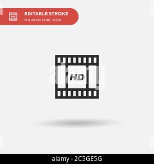 Icône HD simple Vector. Modèle de conception de symbole d'illustration pour l'élément d'interface utilisateur Web mobile. Pictogramme moderne de couleur parfaite sur contour modifiable. Icônes HD pour votre projet d'entreprise Illustration de Vecteur