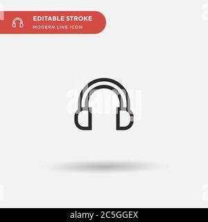 Icône de vecteur simple de casque antibruit. Modèle de conception de symbole d'illustration pour l'élément d'interface utilisateur Web mobile. Pictogramme moderne de couleur parfaite sur contour modifiable. Icônes de casque antibruit pour votre projet d'entreprise Illustration de Vecteur