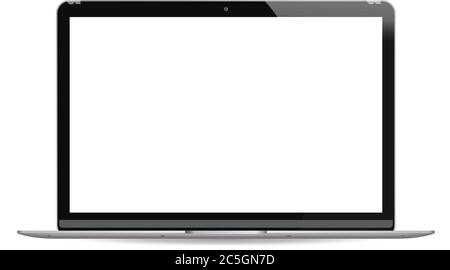 pc portable avec écran lcd blanc isolé en arrière-plan. Ordinateur portable illustration vectorielle réaliste. Design moderne de haute qualité. Illustration de Vecteur